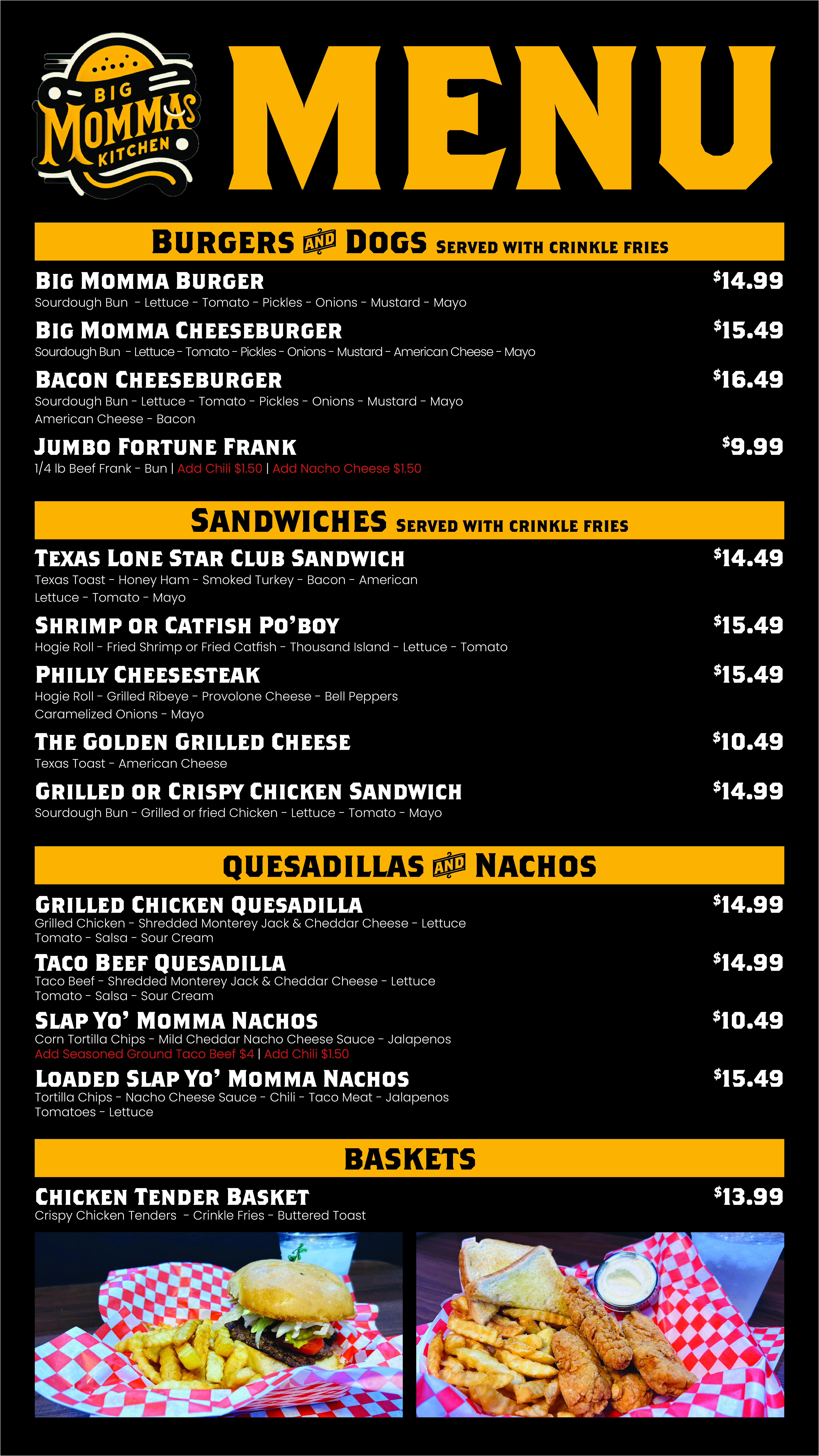 Big Mommas Menu humble